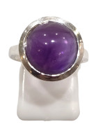 Bague Améthyste Ronde Argent 925 Taille 52