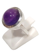 Bague Améthyste Ronde Argent 925 Taille 52