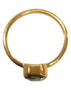 Bague Topaze Bleue de Londres Carrée Facettée Argent 925 Plaqué Or Taille 57