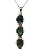 Pendentif Labradorite Ovale avec Chaîne 45cm Argent 925