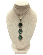 Pendentif Labradorite Ovale avec Chaîne 45cm Argent 925