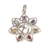 Pendentif 7 Chakras Multi Pierres Etoile Aum/Om Argent 925