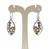 Boucles Améthyste Iolite Topaze Péridot Citrine Agate De Feu Grenat (7 Chakras) Navette Argent 925
