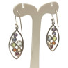 Boucles Améthyste Iolite Topaze Péridot Citrine Agate De Feu Grenat (7 Chakras) Navette Argent 925