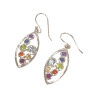 Boucles 7 Chakras Multi Pierres Navette Argent 925