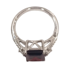 Bague Grenat Rectangulaire et Topaze Blanche Facettés Argent 925 Taille 54+