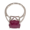 Bague Rubis Carré Facetté Argent 925 Ciselé Taille 55