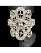 Bague Zirconium Métal rhodié