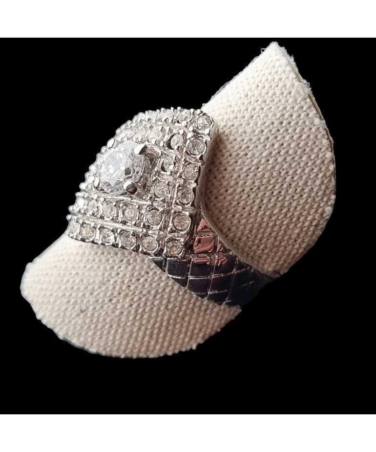 Bague Zirconium Métal rhodié