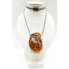 Pendentif Ambre Baltique Brute Polie 5X3.5 cm sur Cordon Réglable