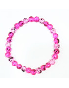 Bracelet  Perles de Verre Rose 6mm Enfant