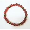 Bracelet Cornaline et Pyrite de Fer Pierres Rondes 6mm Enfant