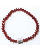 Bracelet Swarovski Rouge Facetté avec Insert 6mm
