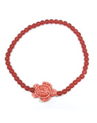 Bracelet Perles de Verre Rouge 4mm Tortue