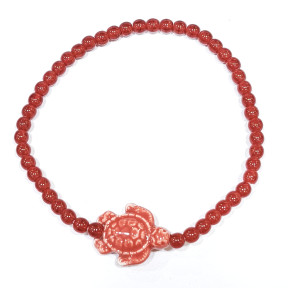 Bracelet Perles de Verre Rouge 4mm Tortue