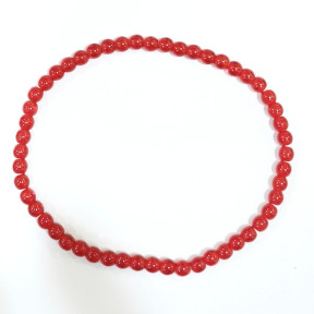 Bracelet Perles de Verre Rouge 4mm