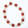 Bracelet Cornaline et Quartz Rose Pierres Rondes 8mm