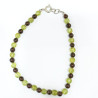 Bracelet Péridot et Grenat Pierres Rondes 4/5mm avec Fermoir