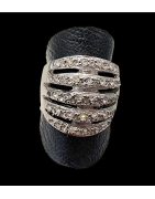 Bague Zirconium Métal rhodié