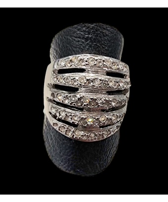 Bague Zirconium Métal rhodié