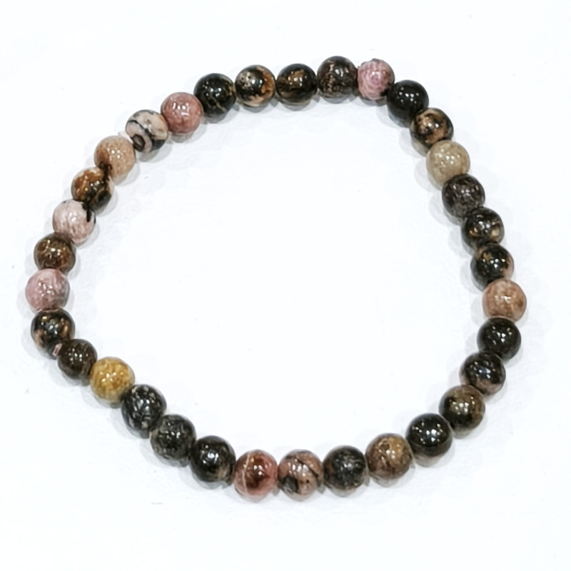 Bracelet Rhodonite Pierres Rondes 4mm Enfant