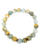 Bracelet Onyx Bleu Pierres Rondes 8mm