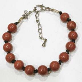 Bracelet Jaspe rouge Pierres rondes 8mm avec fermoir