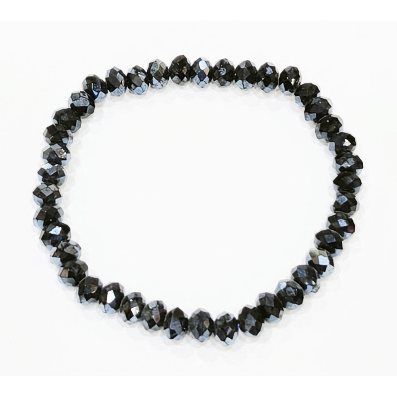Bracelet Swarovski Noir Facetté 6mm