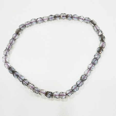 Bracelet Perles de Verre Violettes Facettées 3mm