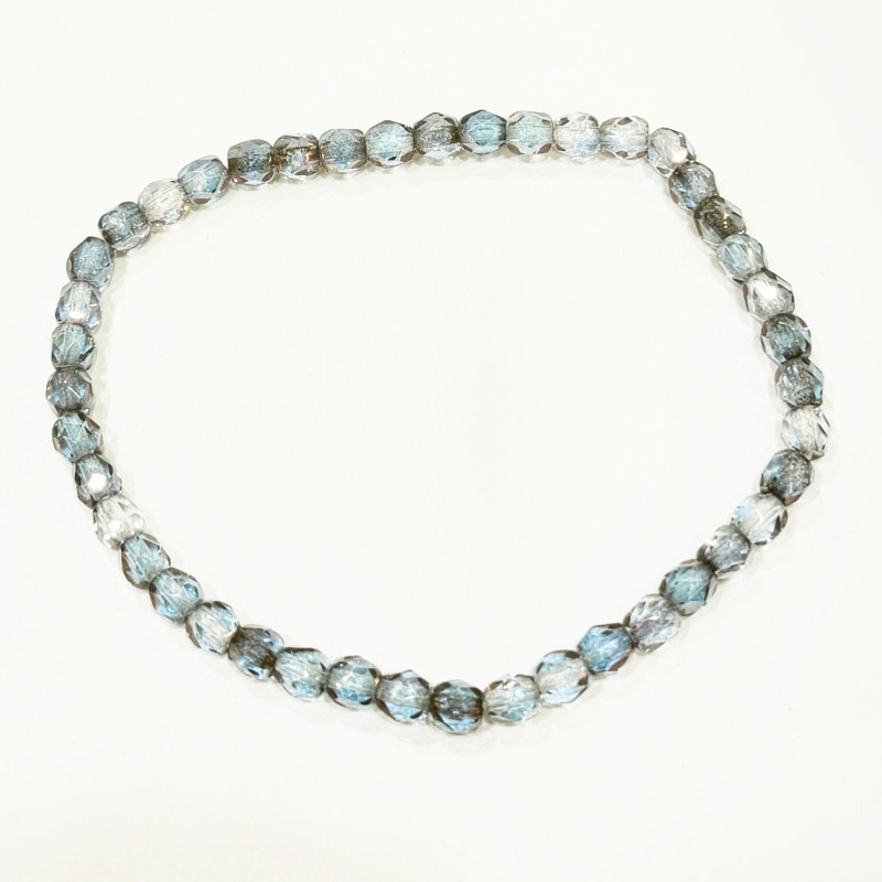 Bracelet Perles de Verre Grises Facettées 3mm