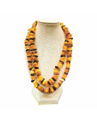 Collier Ambre Baltique Multicolore Baroque à Enfiler 64 cm