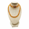 Collier Ambre Baltique Cognac Pierres de 5mm avec Fermoir à Vis 45 cm