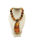 Collier Ambre Blanc et Jaune du Mexique à Enfiler 80 + 14 cm