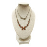 Collier Ambre Papillons Argent 925 45 cm