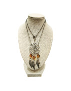 Collier Ambre Baltique Pierres Rondes 6mm "Attrape-rêve" Argent 925 42 + 3 cm