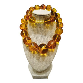 Collier Ambre Baltique Billes de 14 à 22 mm avec Fermoir à Vis 45 cm