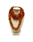 Collier Ambre Baltique Sautoir à Enfiler 75 cm
