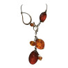 Collier Ambre Baltique Breloques Argent 925 42 cm