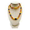 Collier Ambre Baltique Multicolore Navettes Fermoir à Vis 45 cm