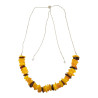 Collier Ambre Multicolore Baroque sur Chaîne Réglable 40/74 cm