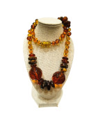 Collier Ambre Baltique Cognac et Baroque avec Fermoir à Vis 48 cm
