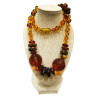 Collier Ambre Baltique Cognac et Baroque avec Fermoir à Vis 48 cm