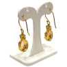 Boucles Opale Ovale Topaze Blanche Ronde et Emeraude Goutte Argent 925 Plaqué Or