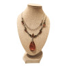 Collier Ambre Baltique et Ambre Vert Argent 925 45 + 5 cm