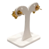Boucles Opale et Emeraude Rondes Argent 925 Plaqué Or "Vermeil"
