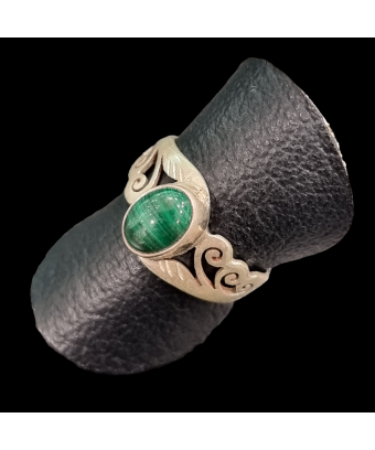 Bague Malachite Argent 925 Taille 54