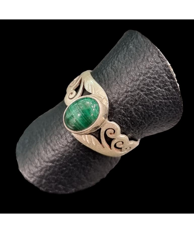 Bague Malachite Argent 925 Taille 54