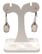 Boucles Opale Ovale et Emeraude Ronde Argent 925