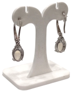 Boucles Opale Ovale et Emeraude Ronde Argent 925