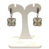 Boucles Opale Ovale Emeraude et Topaze Blanche Ronde Trèfle à 4 Feuilles Argent 925